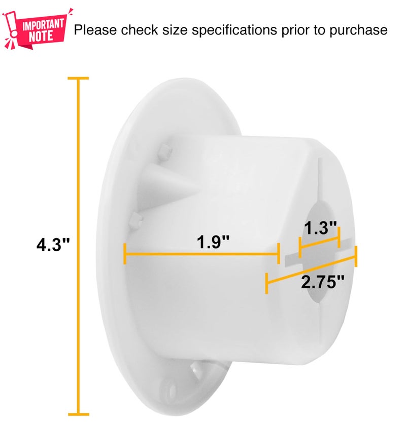 Halotronics RV 4 1/4-inch Round Electrical Cable Hatch for 30 Amp Cords (White) - Image 3